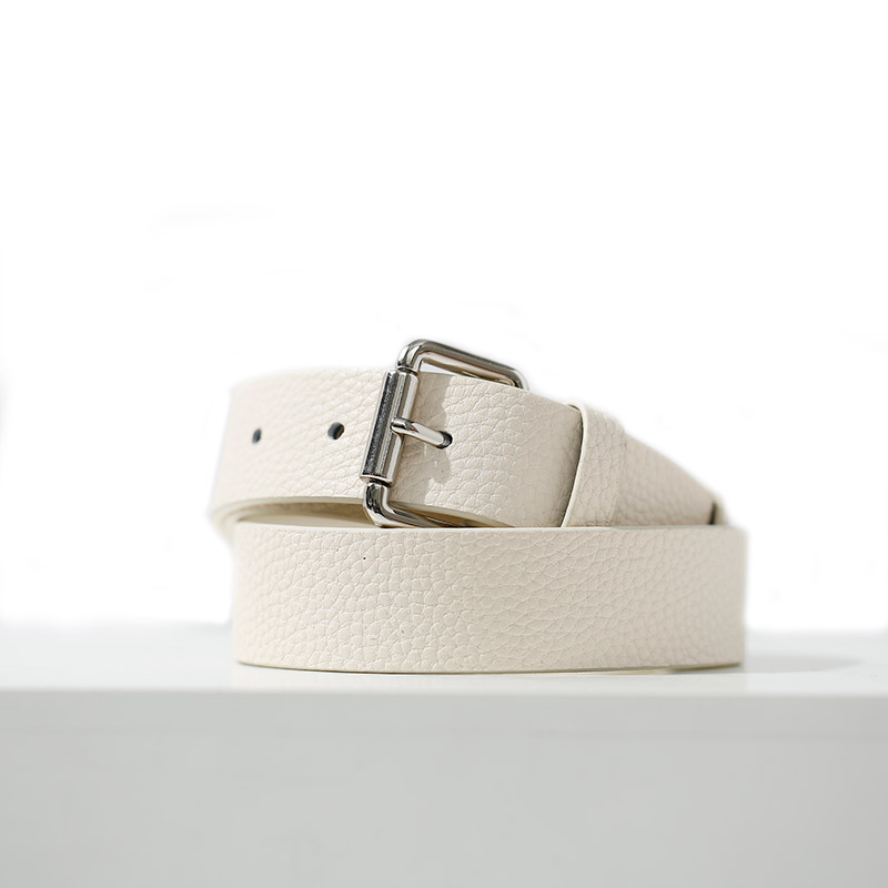 茉莉雅集 搭配牛仔裤很好看的摔纹牛皮日字扣宽腰带