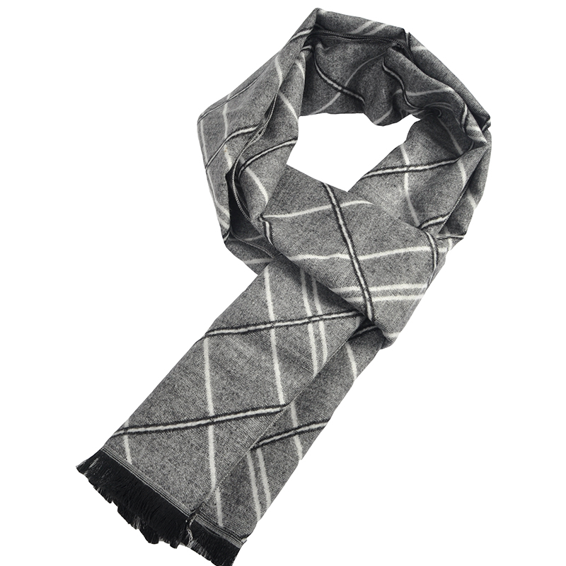上海故事男士围巾秋冬季保暖英伦简约长款格子百搭韩版仿羊绒羊毛