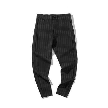 港风九分小西裤男韩版修身小脚9分裤子社会精神小伙快手红人同款